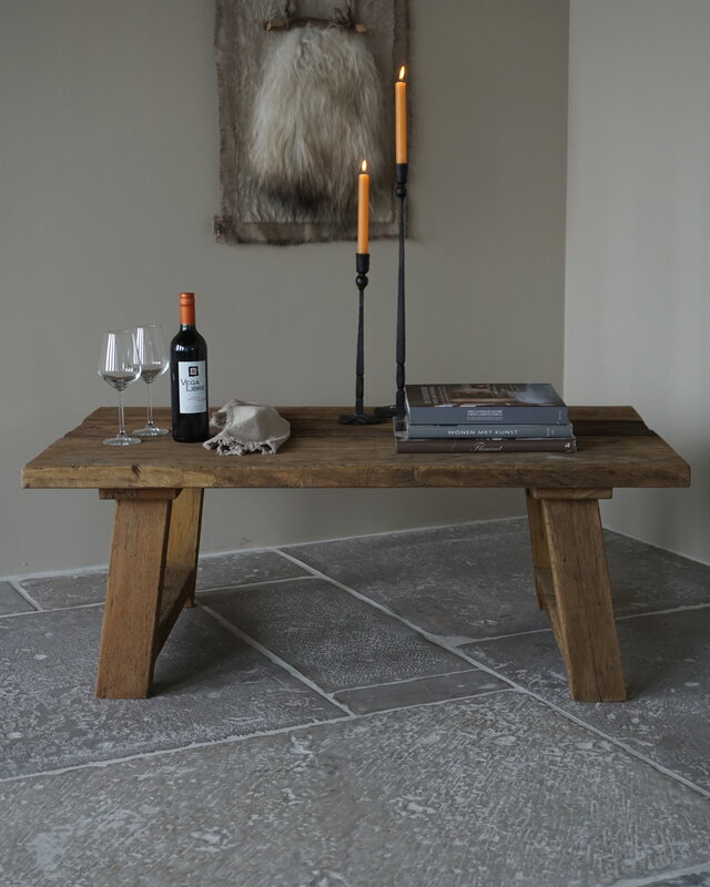Rene Houtman Salontafel Rough | A-poot | Naturel | Kies Maat