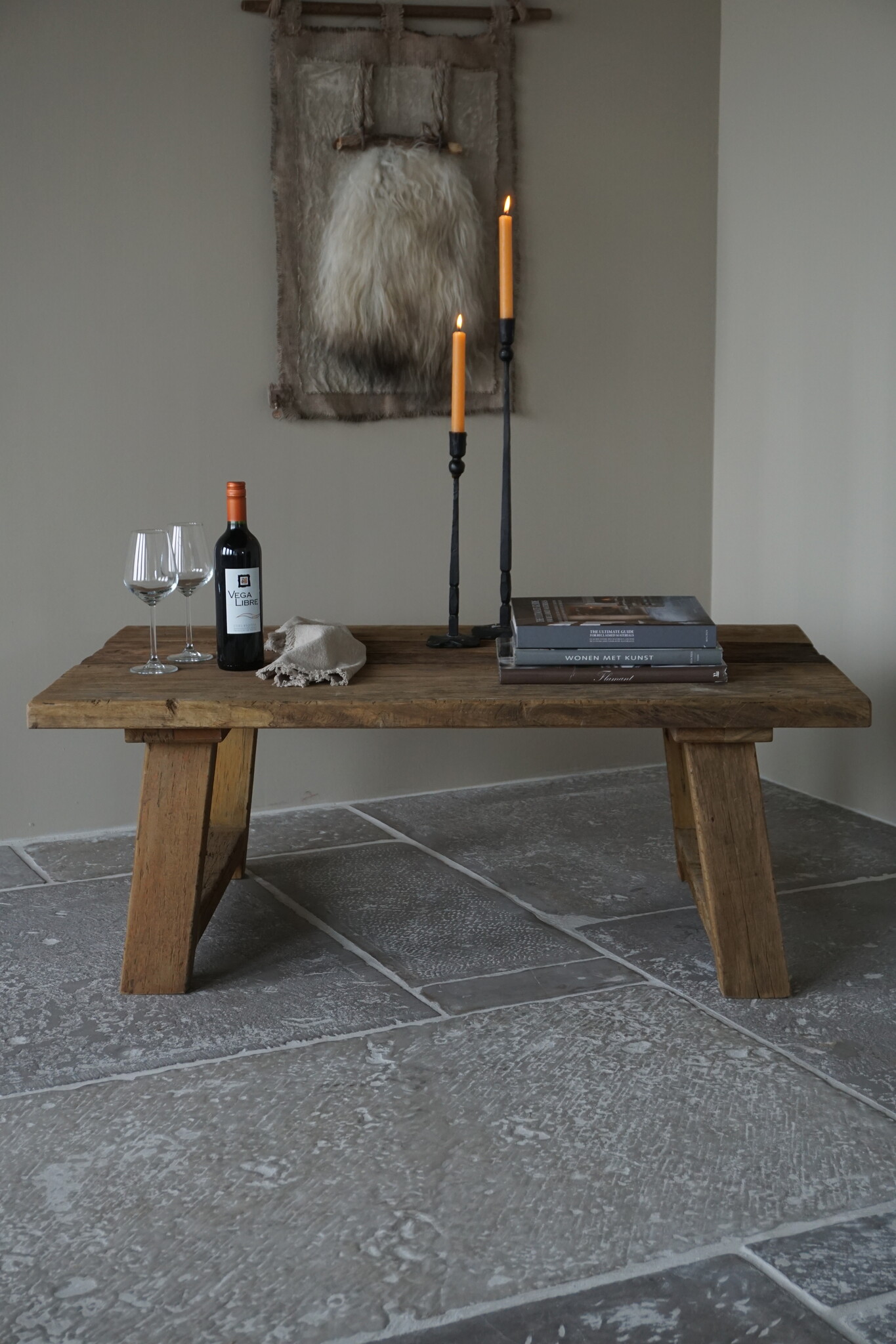 Rene Houtman Salontafel Rough | A-poot | Naturel | Kies Maat