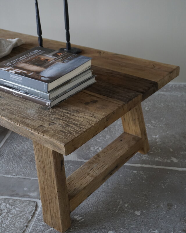 Rene Houtman Salontafel Rough | A-poot | Naturel | Kies Maat