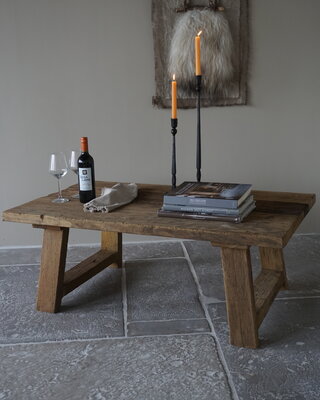Rene Houtman Salontafel Rough | A-poot | Naturel | Kies Maat