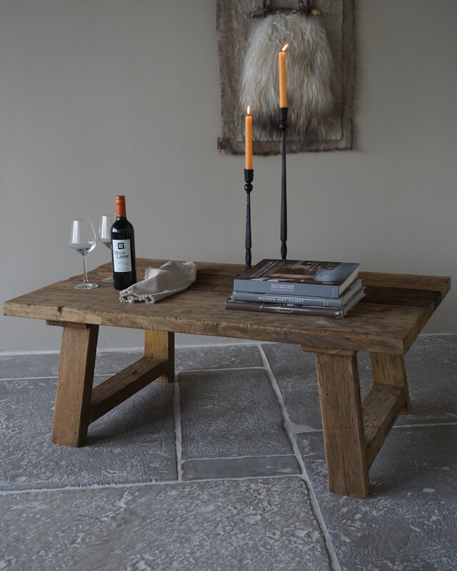 Rene Houtman Salontafel Rough | A-poot | Naturel | Kies Maat
