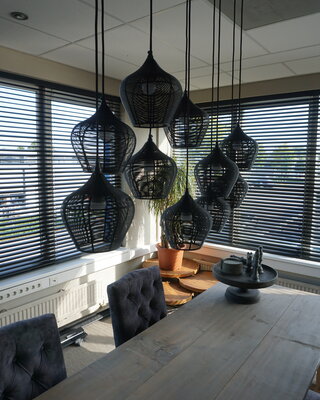 Light&Living Alvaro Hanglamp - Mat Zwart - L120 x B25 x H29,5 cm