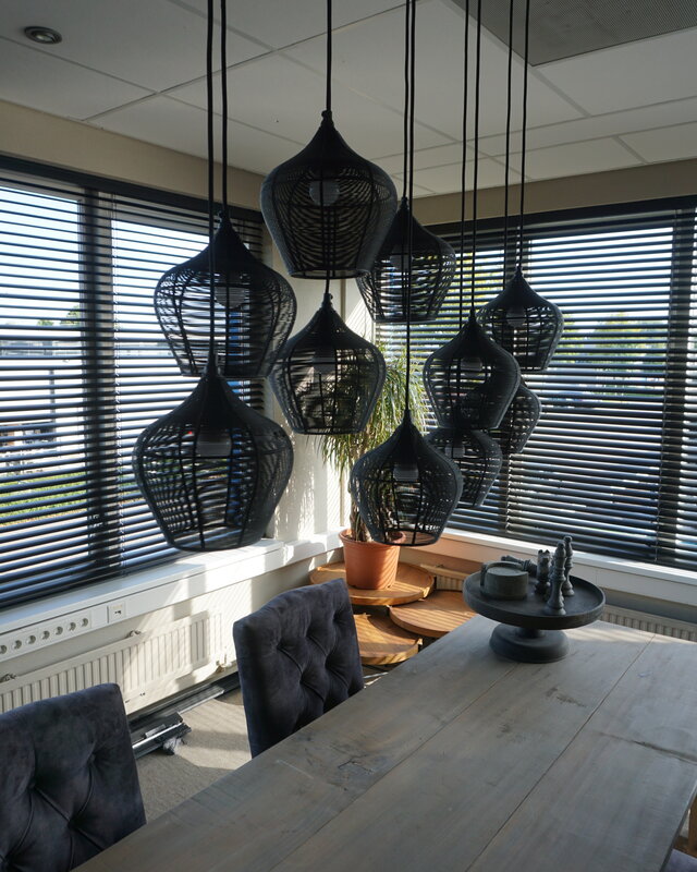 Light&Living Alvaro Hanglamp - Mat Zwart - L120 x B25 x H29,5 cm