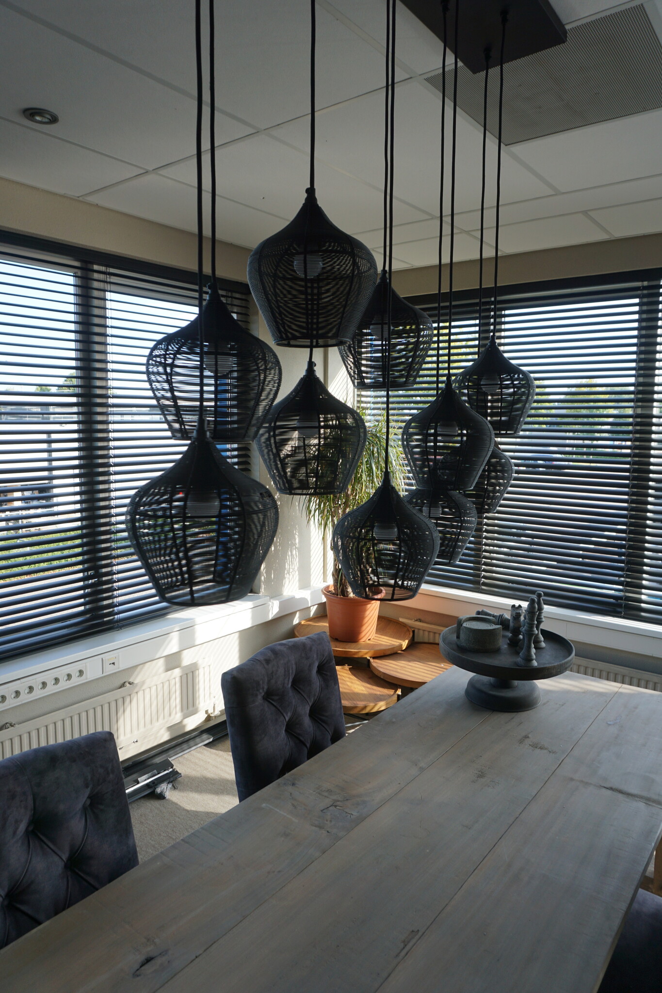 Light&Living Alvaro Hanglamp - Mat Zwart - L120 x B25 x H29,5 cm