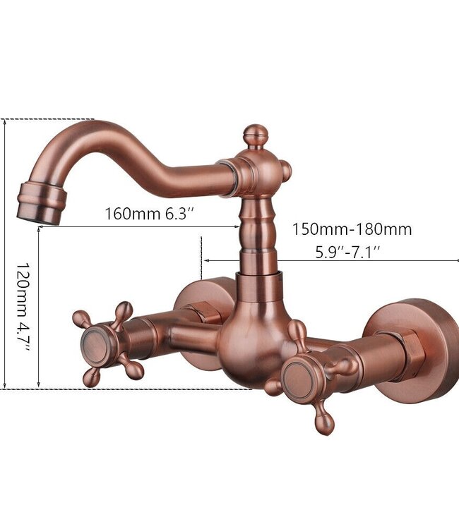 Rene Houtman Wastafelkraan | Landelijk | Koperkleurig