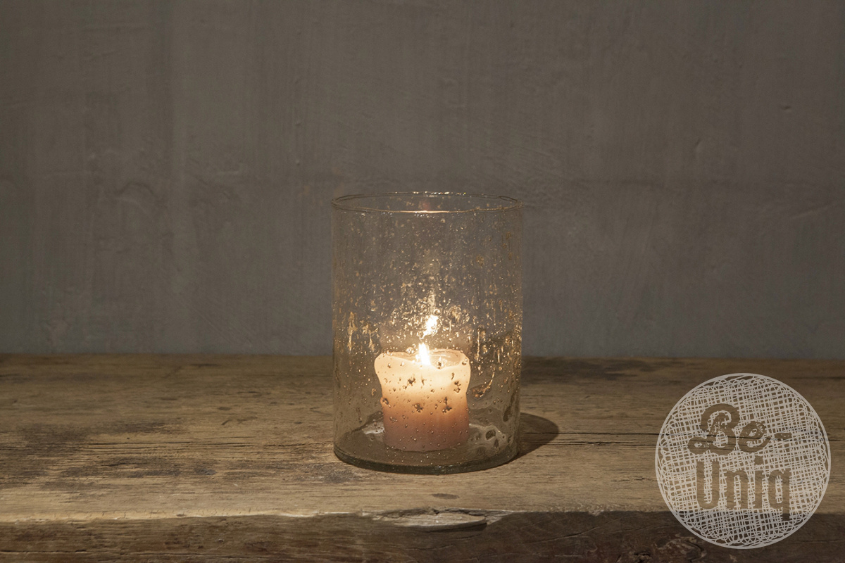 Be-Uniq Windlicht Cilinder Small | Organisch Glas