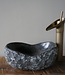 Loutro Bathroomware Waskom Natuursteen | Gekapt Grijs/Zwart | Meerdere Maten
