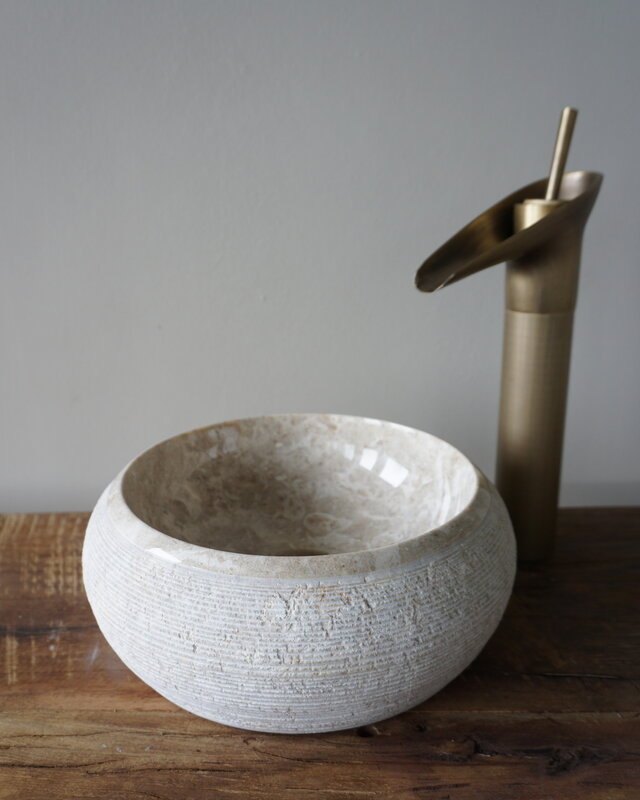Loutro Bathroomware Waskom Natuursteen | Gefrijnd | 2 Maten