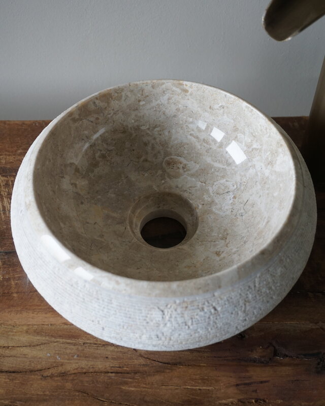 Loutro Bathroomware Waskom Natuursteen | Gefrijnd | 2 Maten