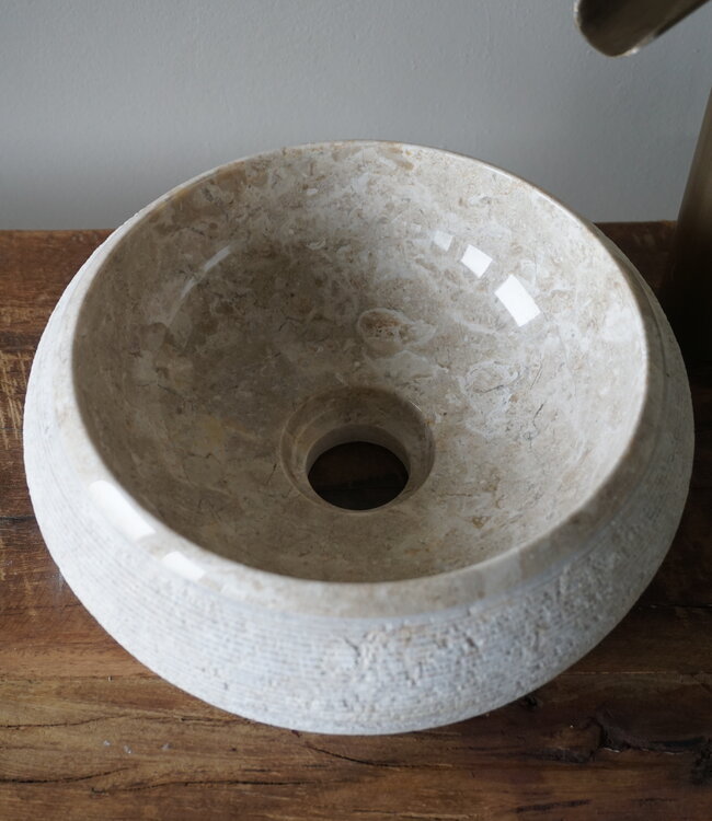 Rene Houtman Waskom Natuursteen | Gefrijnd | 2 Maten