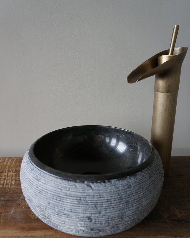 Loutro Bathroomware Waskom Natuursteen | Gefrijnd | 2 Maten