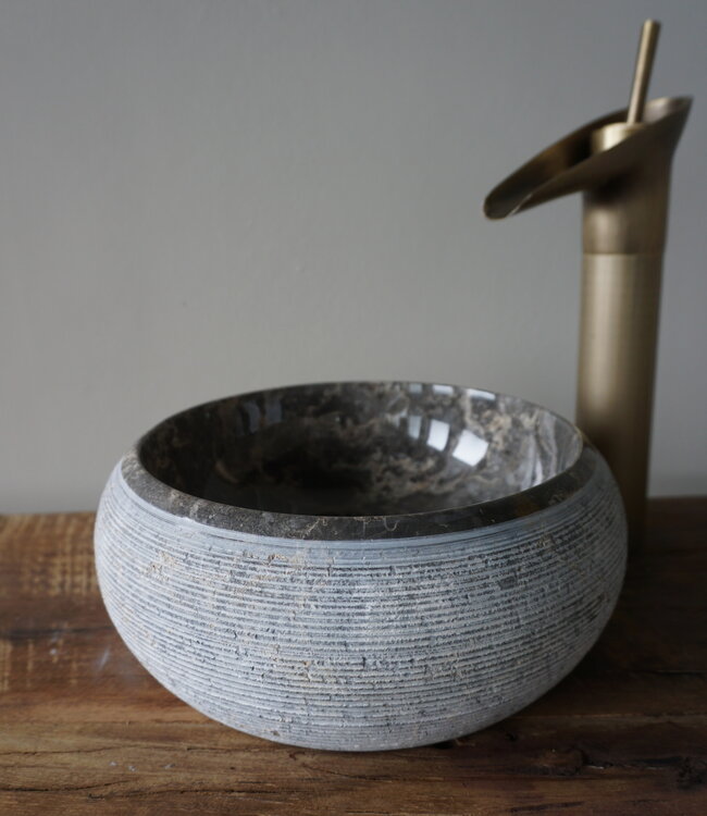 Rene Houtman Waskom Natuursteen | Gefrijnd | 2 Maten