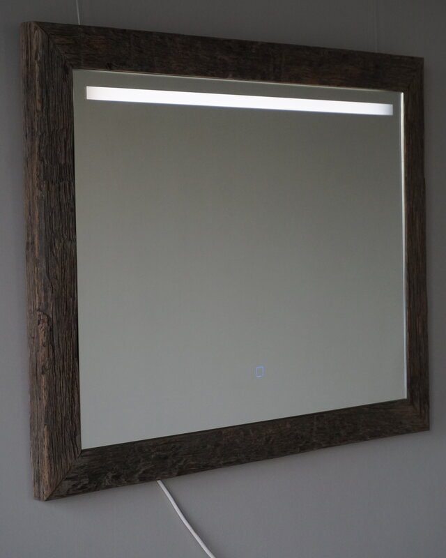 Rene Houtman Spiegel Eikenhout | Met Licht | H74 x B94 cm