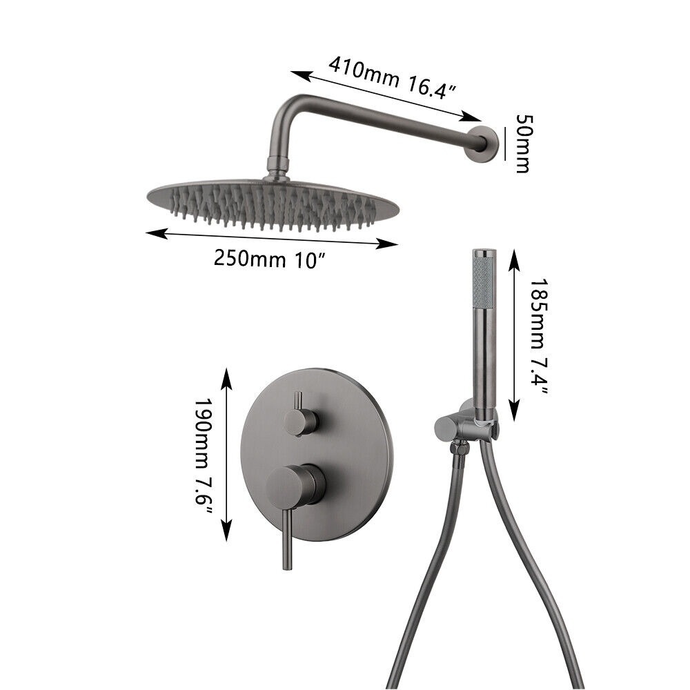 Rene Houtman Regendouche | Inbouw Set | Gun Metal
