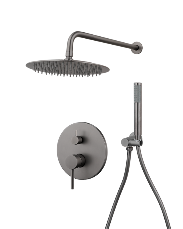 Rene Houtman Regendouche | Inbouw Set | Gun Metal