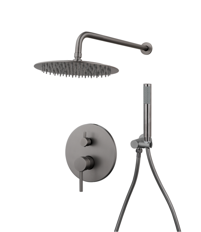 Rene Houtman Regendouche | Inbouw Set | Gun Metal