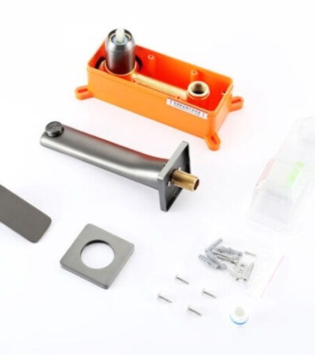 Rene Houtman Inbouw Wandkraan | Gun Metal | Mengkraan