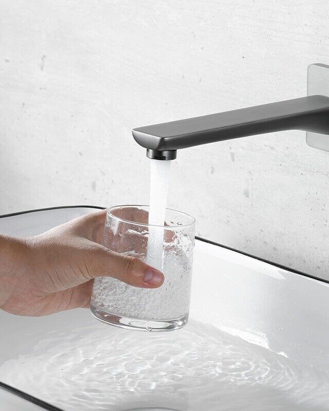 Rene Houtman Inbouw Wandkraan | Gun Metal | Mengkraan