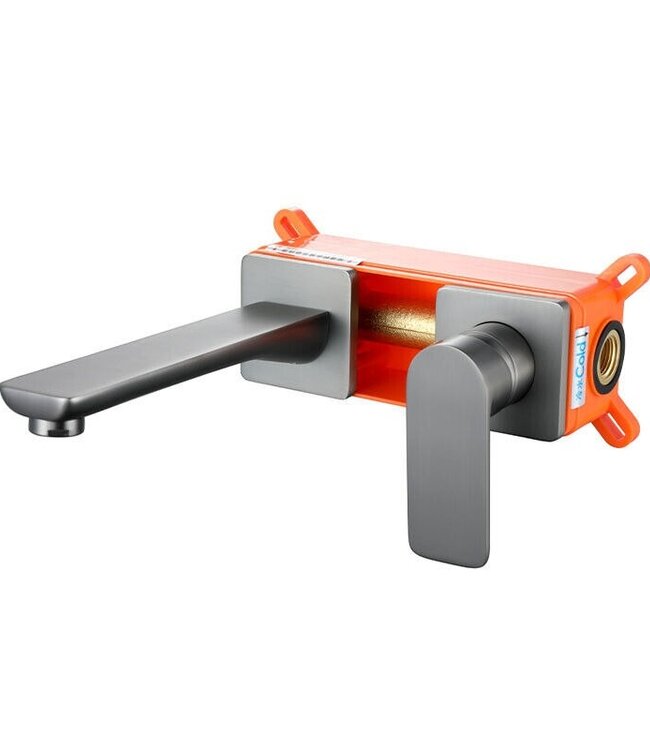 Rene Houtman Inbouw Wandkraan | Gun Metal | Mengkraan