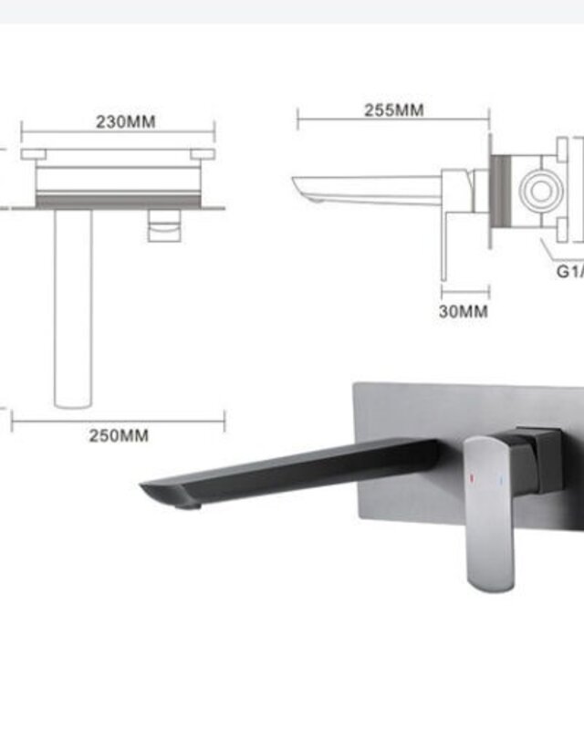 Rene Houtman Luxe Inbouwkraan | Gun Metal | Mengkraan
