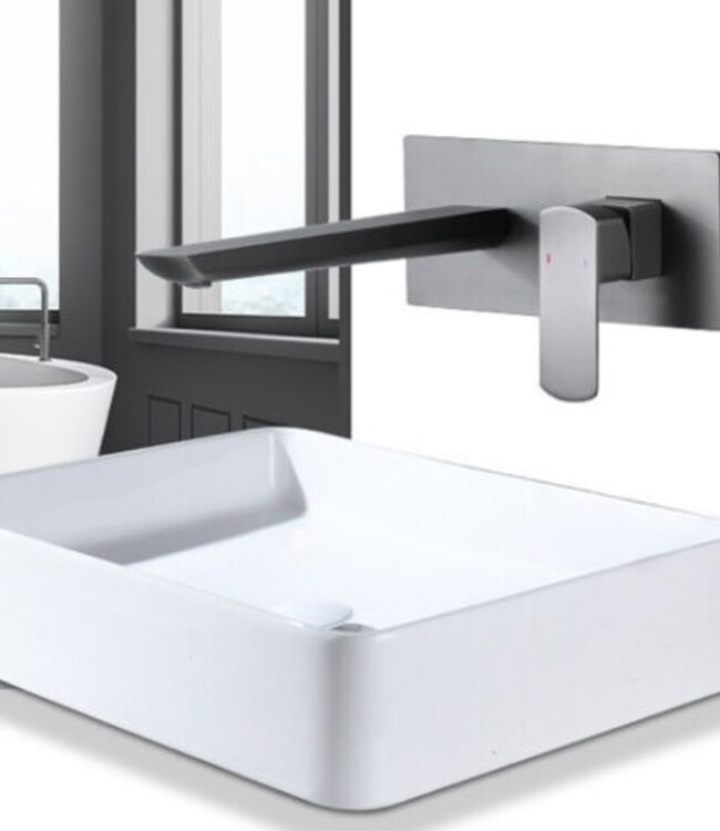 Rene Houtman Luxe Inbouwkraan | Gun Metal | Mengkraan