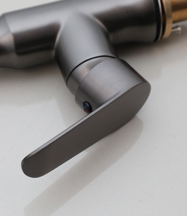 Rene Houtman Keukenkraan | Uittrekbare Sproeikop | Gun Metal