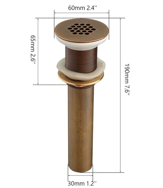 Rene Houtman Nostalgisch Bronzen Afvoerplug | 60MM