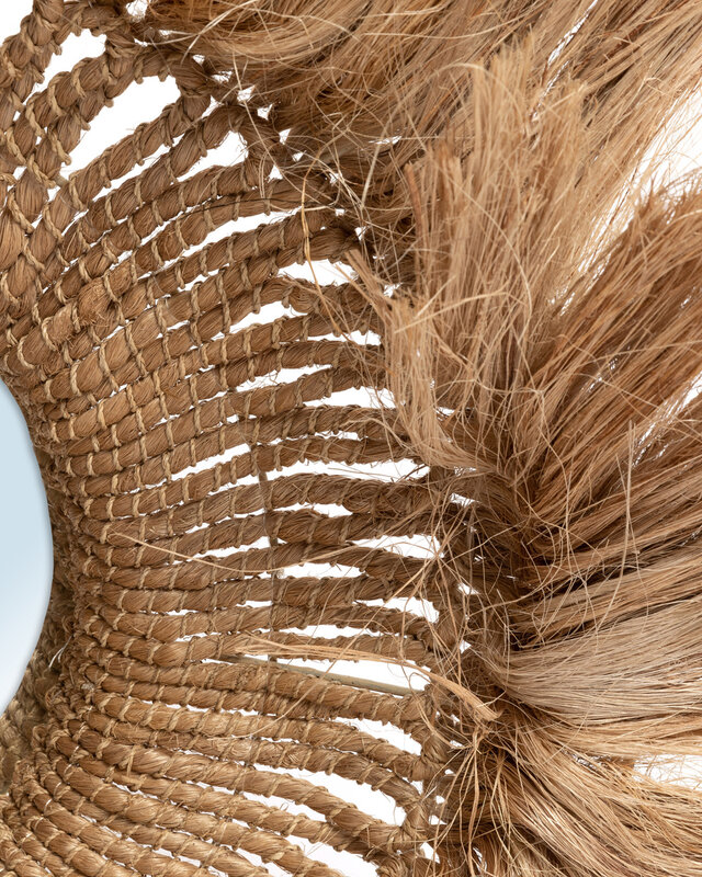 Bazar Bizar Spiegel | Abaca Solomon | Naturel | Ø 85 cm