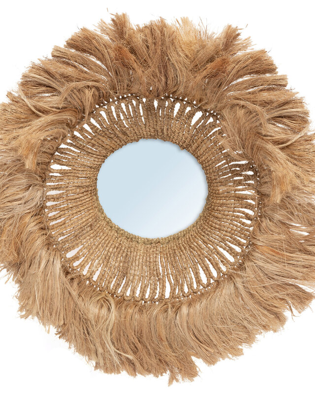 Bazar Bizar Spiegel | Abaca Solomon | Naturel | Ø 85 cm