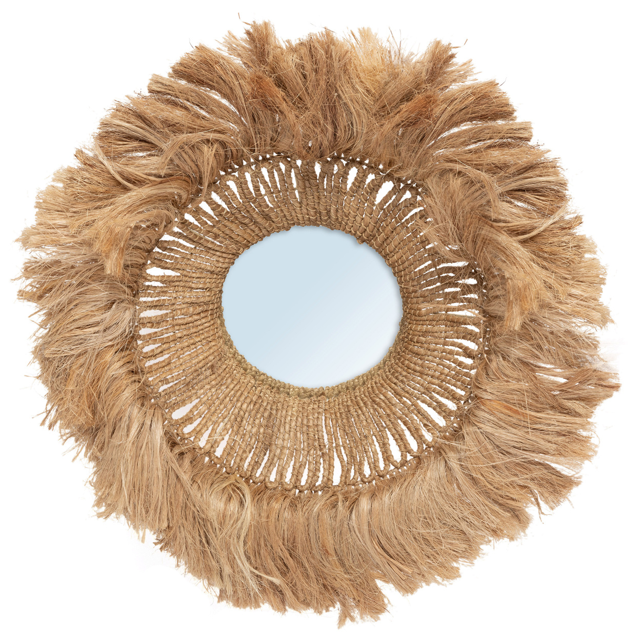 Bazar Bizar Spiegel | Abaca Solomon | Naturel | Ø 85 cm