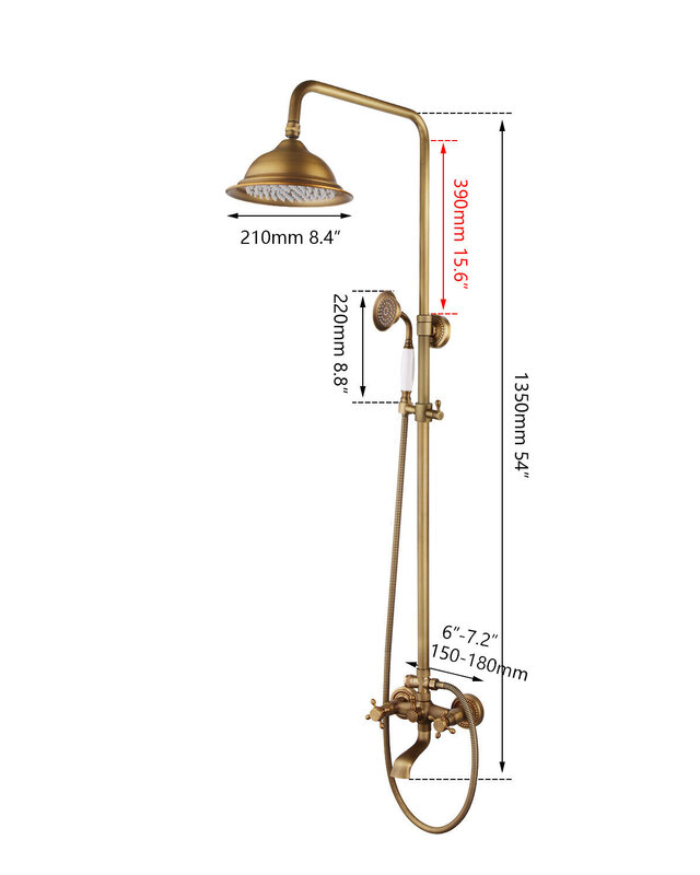 Rene Houtman Opbouw Douche-set - Brons