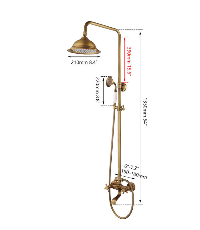Rene Houtman Opbouw Douche-set - Brons
