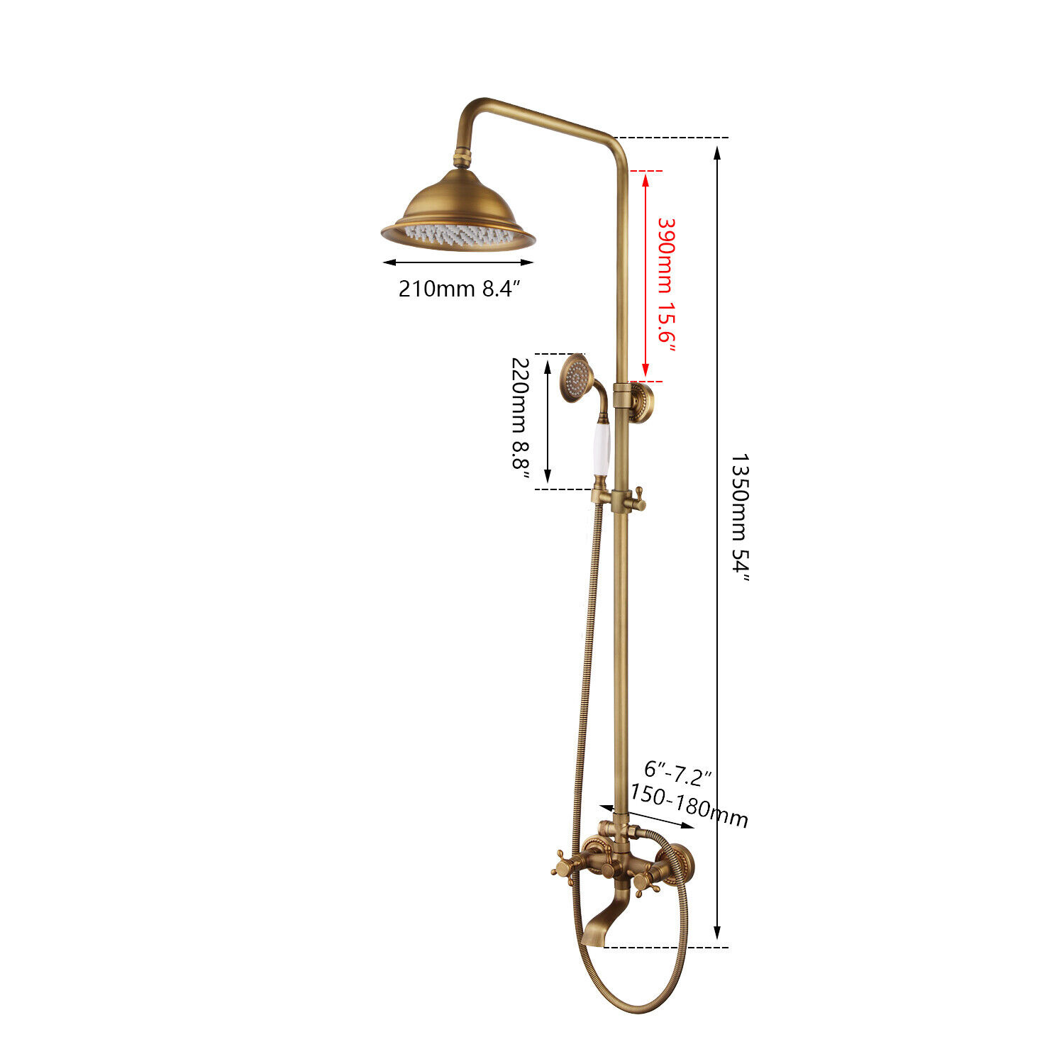 Rene Houtman Opbouw Douche-set - Brons