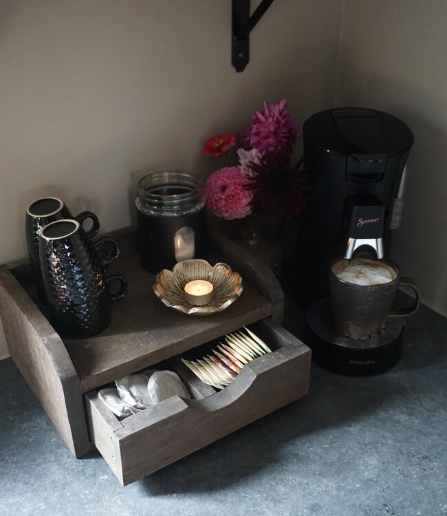 Rene Houtman Capsulehouder/Koffielade Oud Hout B31 x D24