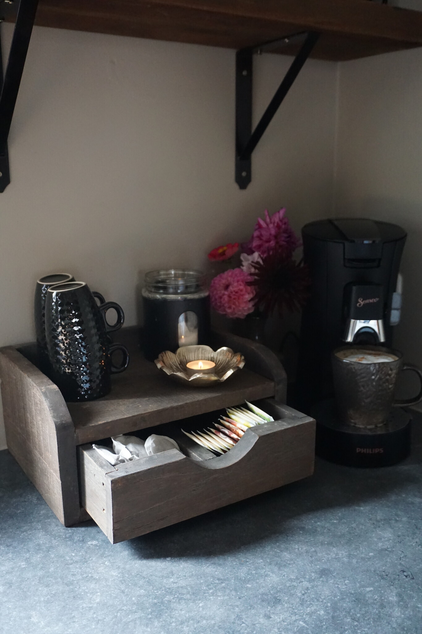 Rene Houtman Capsulehouder/Koffielade Oud Hout B31 x D24