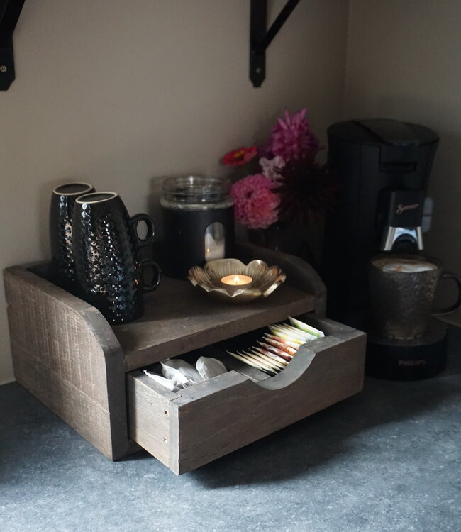 Rene Houtman Capsulehouder/Koffielade Oud Hout B31 x D24