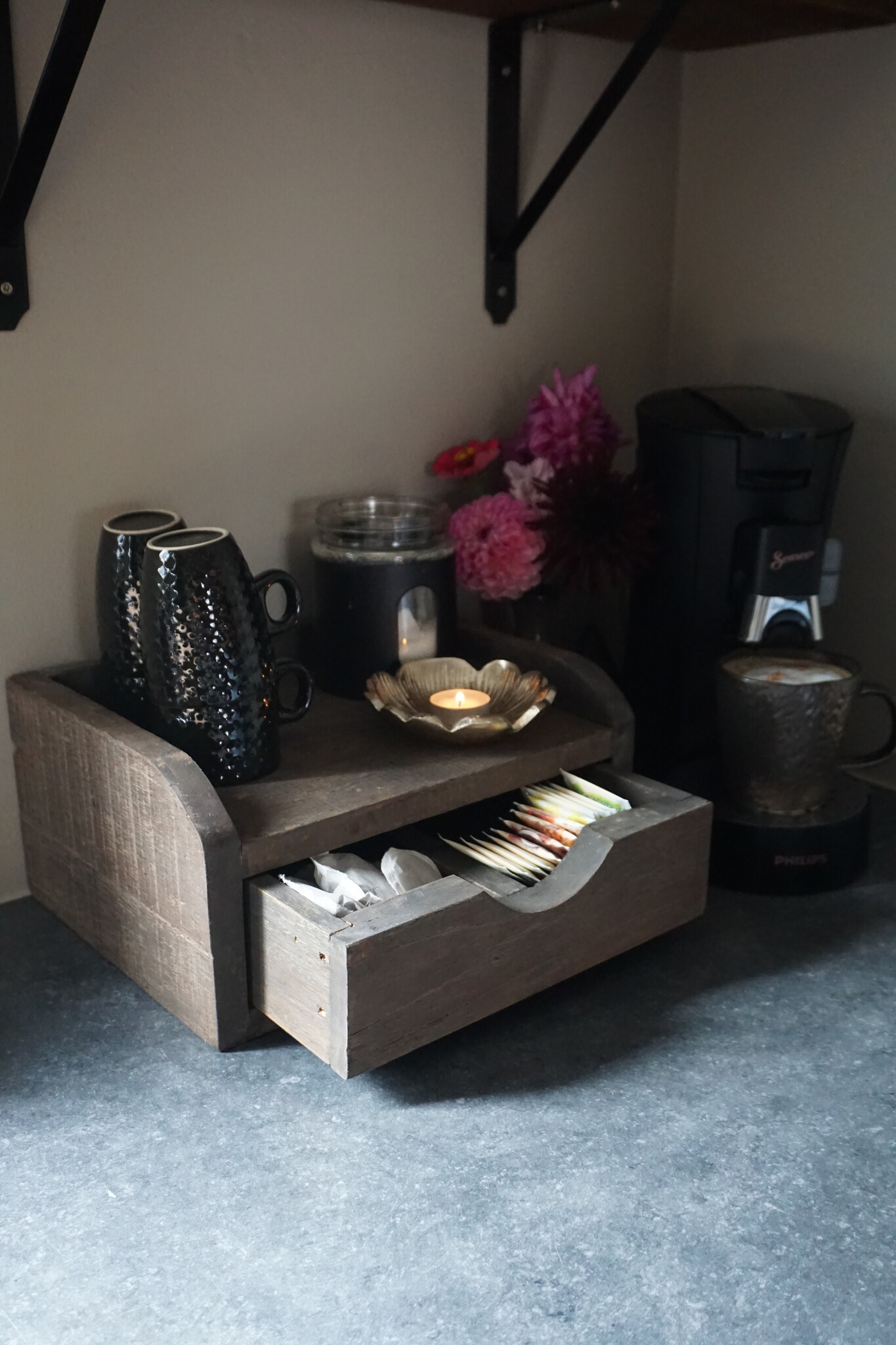 Rene Houtman Capsulehouder/Koffielade Oud Hout B31 x D24