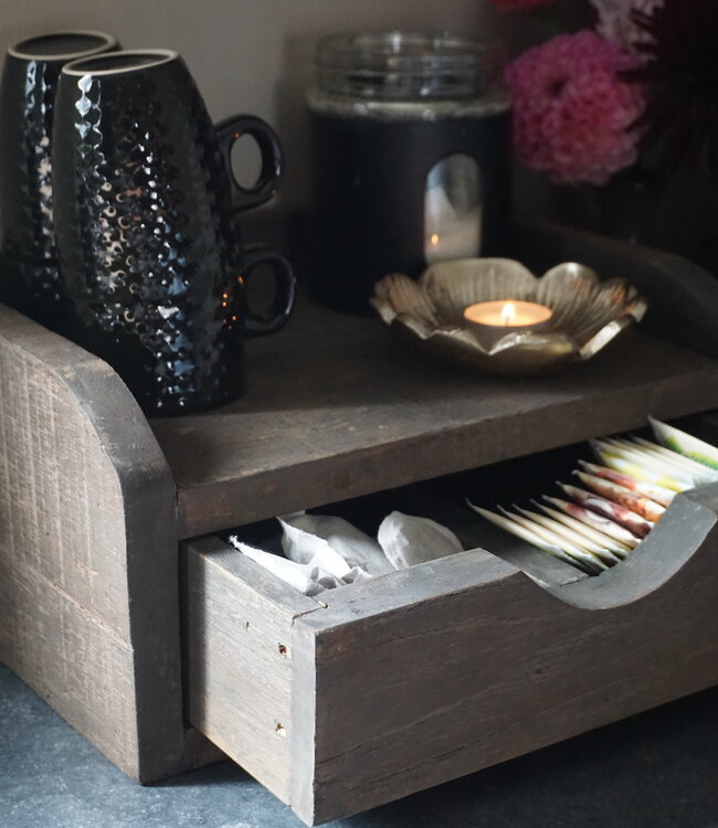 Rene Houtman Capsulehouder/Koffielade Oud Hout B31 x D24