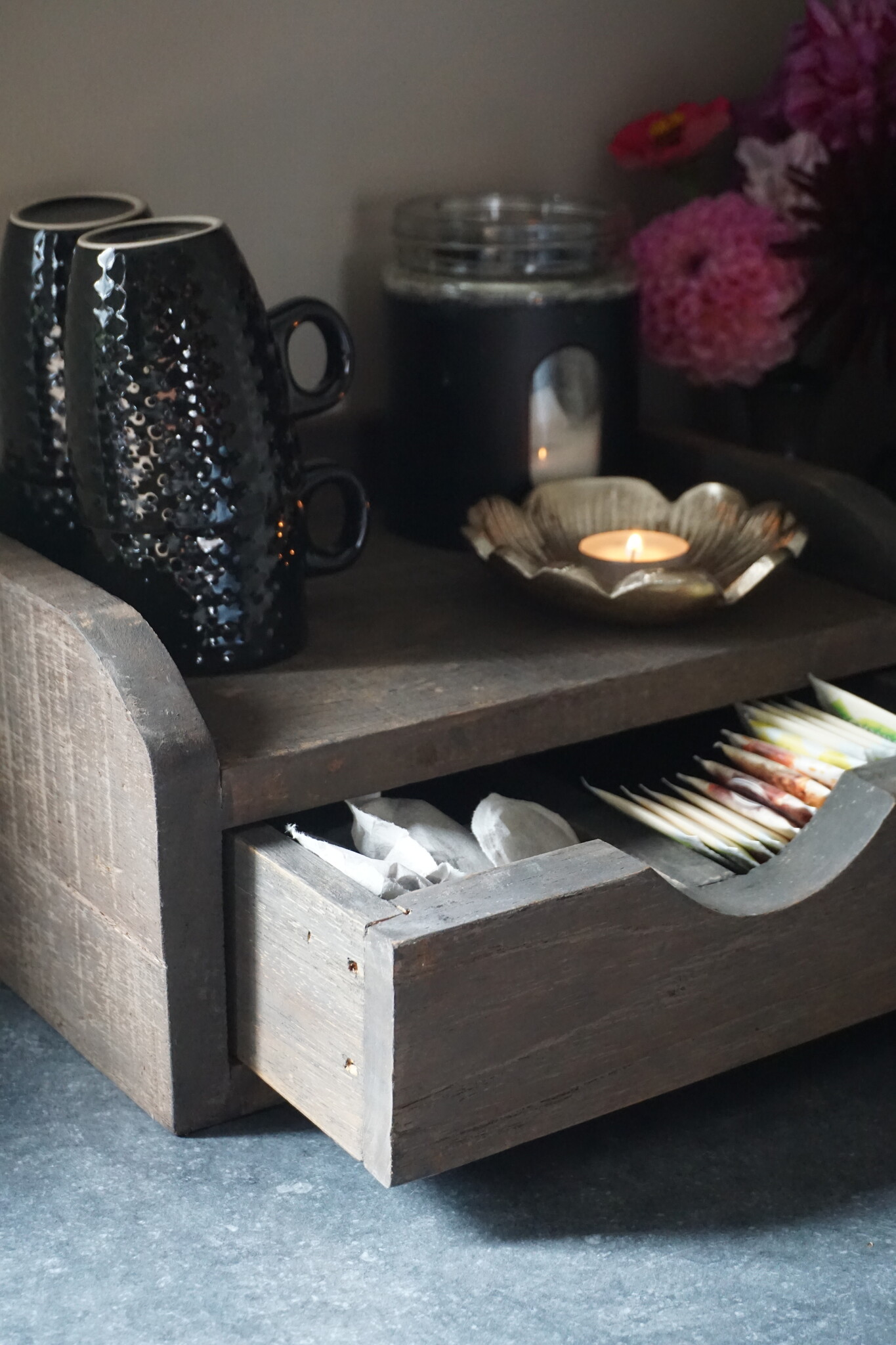 Rene Houtman Capsulehouder/Koffielade Oud Hout B31 x D24