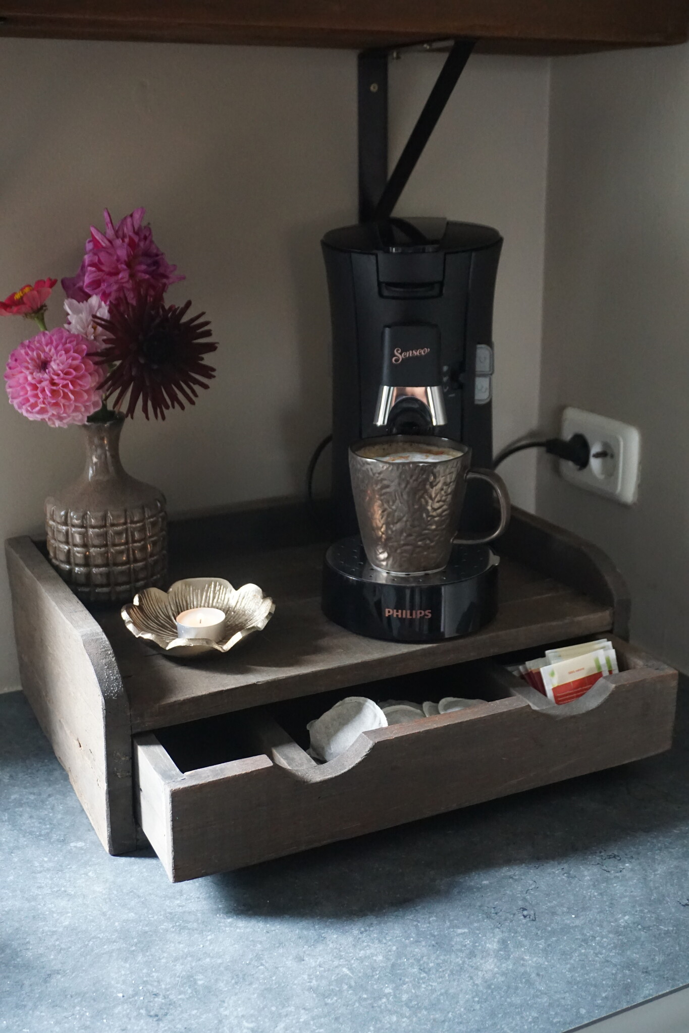Rene Houtman Capsulehouder/Koffielade Oud Hout B45 x D30
