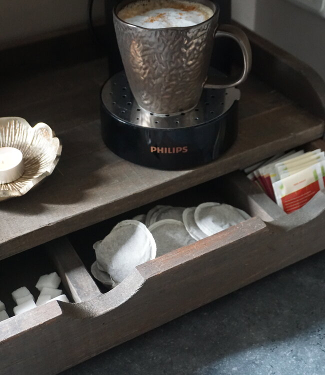 Rene Houtman Capsulehouder/Koffielade Oud Hout B45 x D30