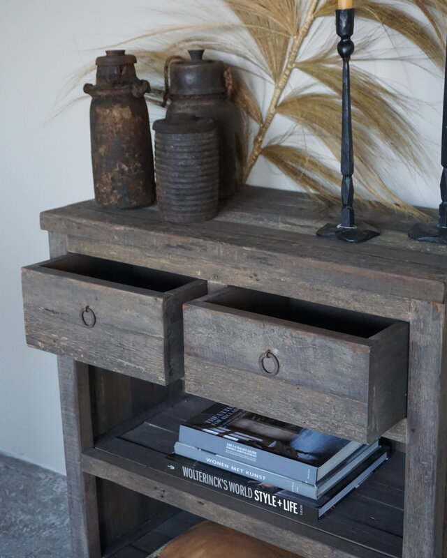 Rene Houtman Sidetable Driftwood 2-Lades B81 x D40 x H86 Cm