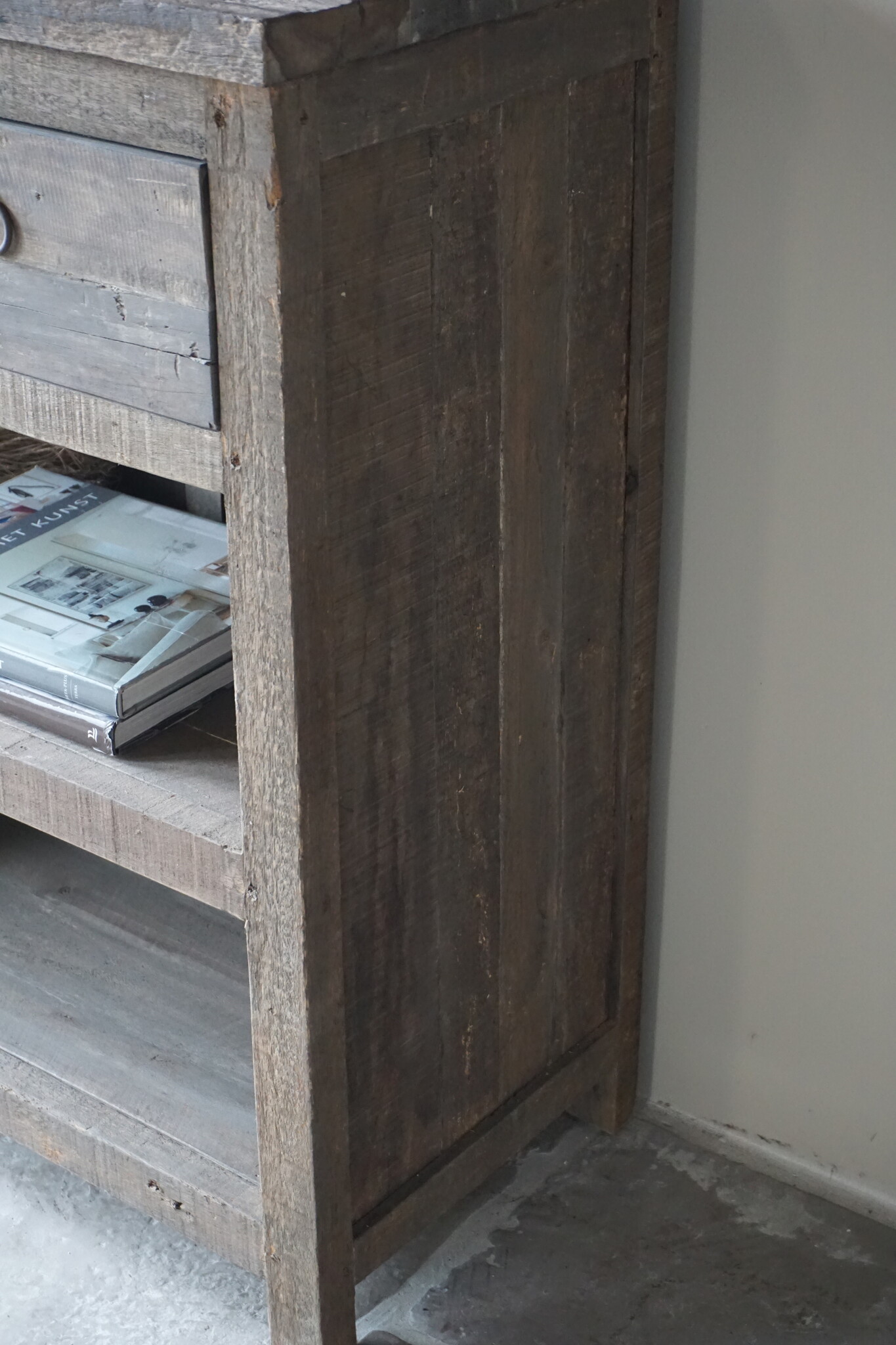 Rene Houtman Sidetable | Oud Hout | 3 Lades | H91,5 x B121 x D40 cm