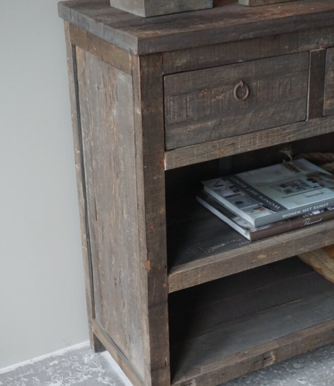 Rene Houtman Sidetable | Oud Hout | 3 Lades | H91,5 x B121 x D40 cm