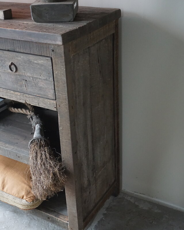 Rene Houtman Sidetable | Oud Hout | 3 Lades | H91,5 x B121 x D40 cm