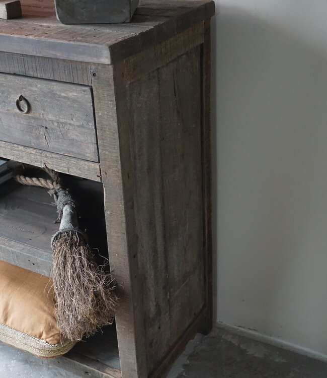 Rene Houtman Sidetable | Oud Hout | 3 Lades | H91,5 x B121 x D40 cm