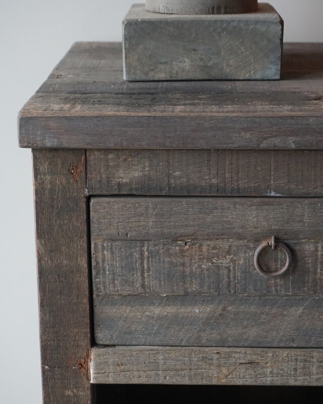 Rene Houtman Sidetable | Oud Hout | 3 Lades | H91,5 x B121 x D40 cm
