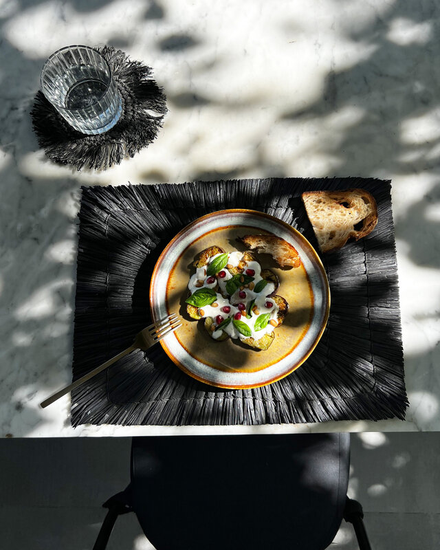 Bazar Bizar Alang Alang Placemat | Rechthoekig | Zwart/Naturel