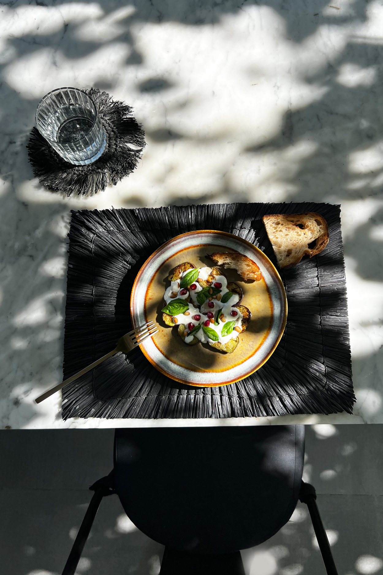Bazar Bizar Alang Alang Placemat | Rechthoekig | Zwart/Naturel