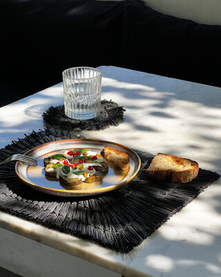 Bazar Bizar Alang Alang Placemat | Rechthoekig | Zwart/Naturel